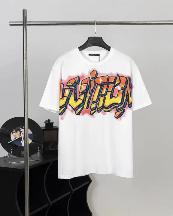 Louis Vuitton White Graffiti Graphic Print T-Shirt
