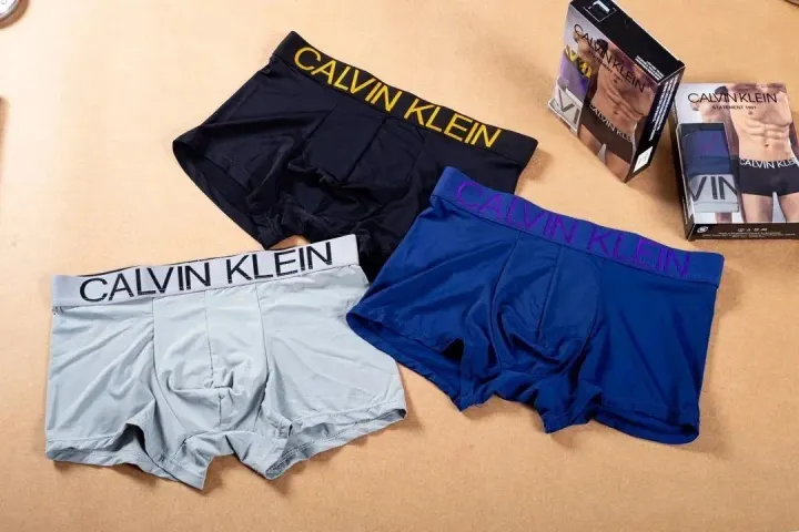Calvin Klein Boxer Briefs 3-Pack in Black, Gray, and Blue