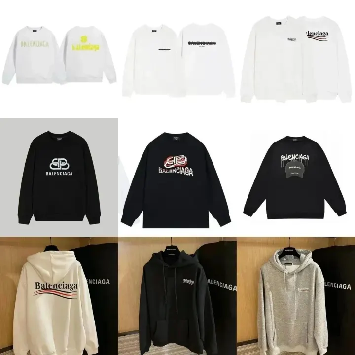 Balenciaga White & Black Graphic Crewneck Sweatshirt