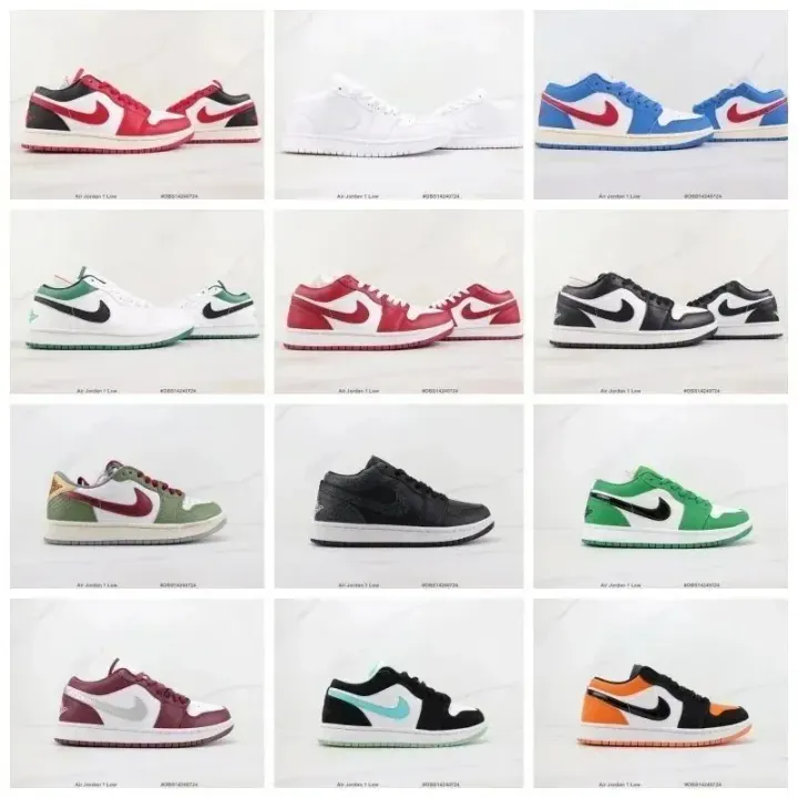 Nike Low-Top Basketball Sneakers in Red and White