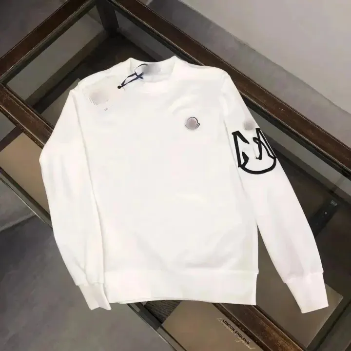 Moncler White Logo Patch Hoodie