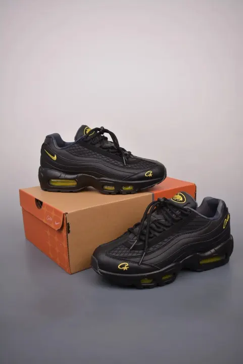 Corteiz Black and Yellow Low-Top Sneakers