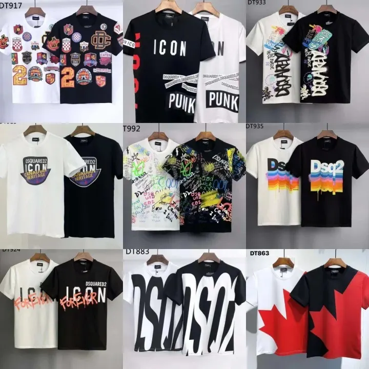 Dsquared2 Graphic Print T-Shirt in Black and White