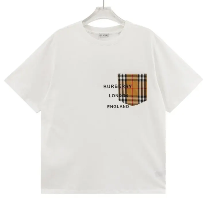 Burberry White Pocket-Print Casual T-Shirt