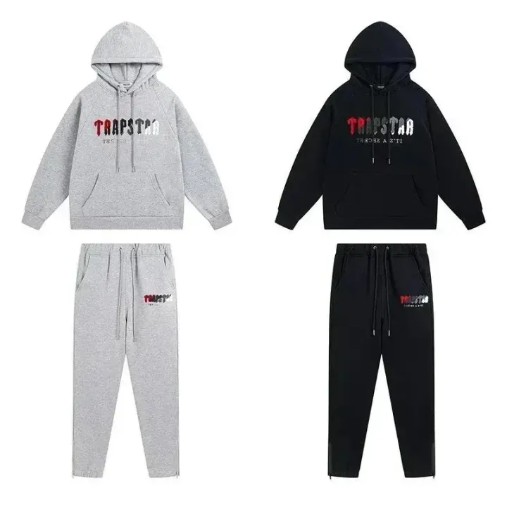 Trapstar Embroidered Matching Set in Grey and Black