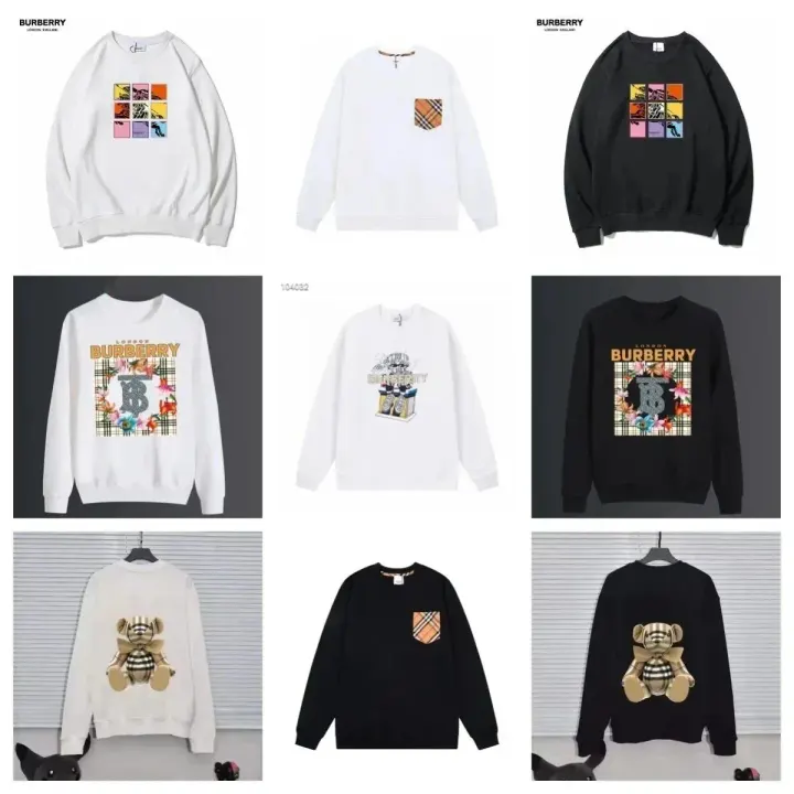 Burberry Graphic Crewneck Sweatshirt in White and Black