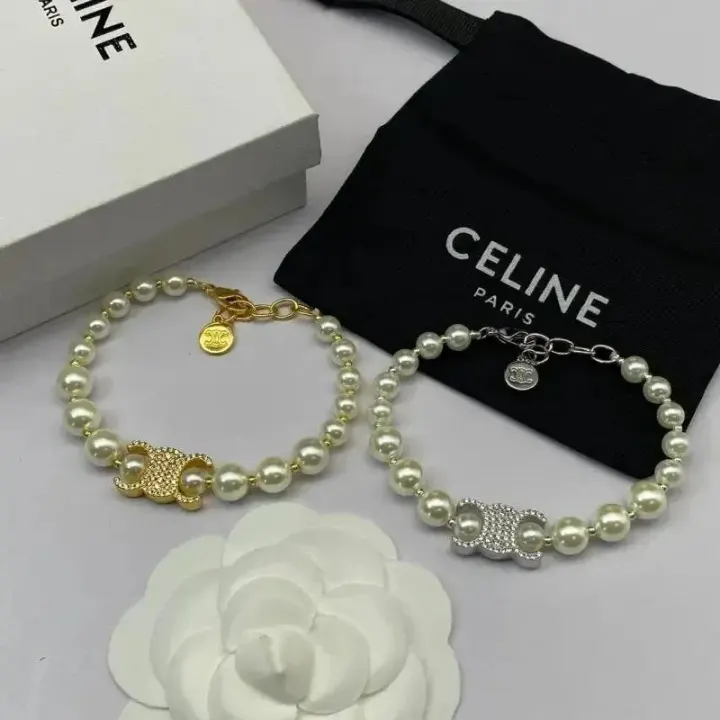 Celine Pearl Bracelet with Triomphe Charm