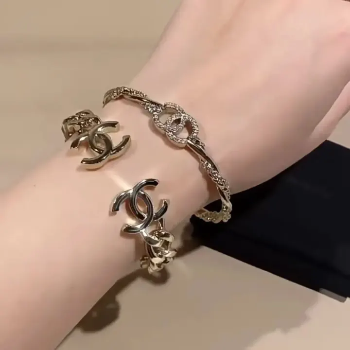 Vintage-CC-Logoband-Set von Chanel in Goldoptik