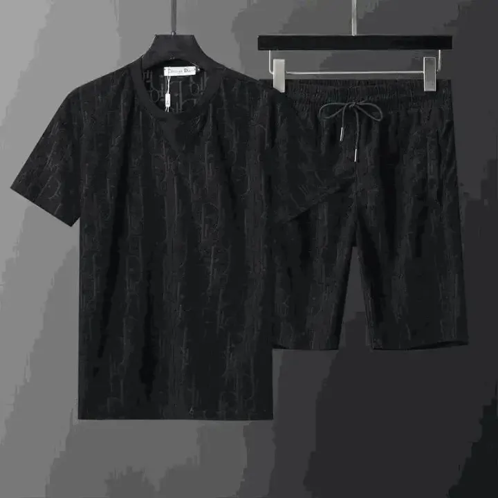 Dior Black Short Sleeve T-Shirt and Shorts Matching Set