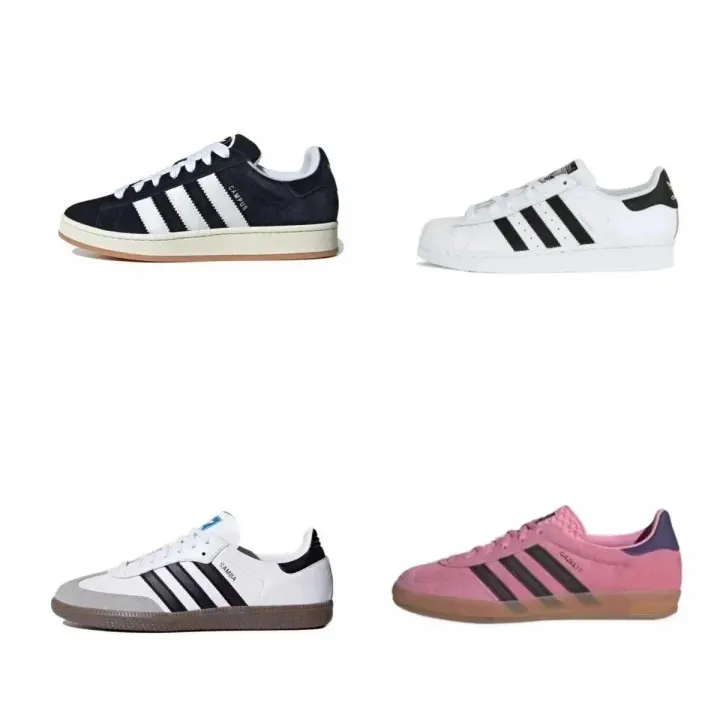 Adidas Unisex Sneakers in Black, White & Pink