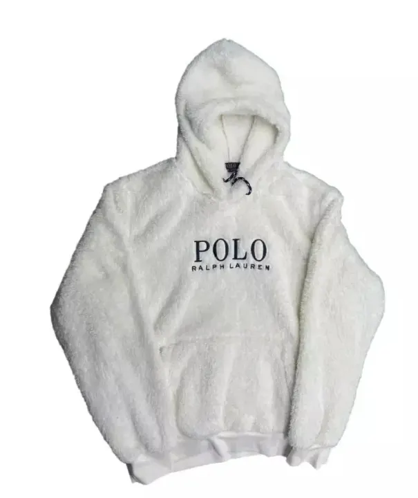 Ralph Lauren White Plush Crewneck Sweatshirt