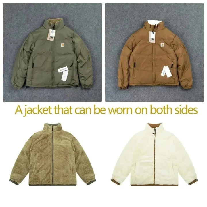 Carhartt Reversible Fleece Jacket in Olive, Black, and Brown