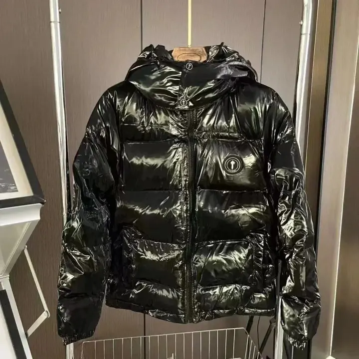 Trapstar Black Glossy Hooded Puffer Jacket