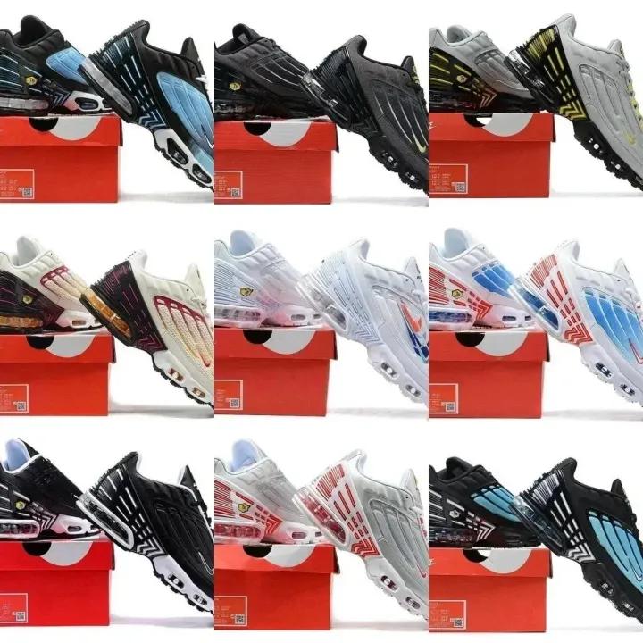 Nike Air Cushion Sneakers in Black, Blue & White