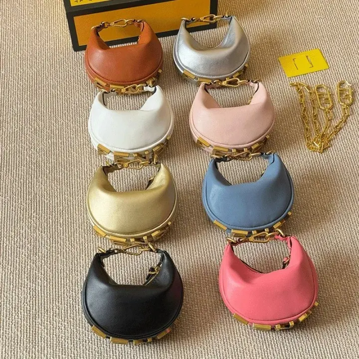 Fendi Mini Crescent Crossbody Bag in Mixed Colorways