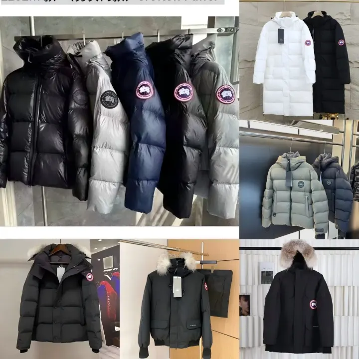 Canada Goose Schwarze Steppjacke mit Kapuze und Pelzbesatz an der Kapuze