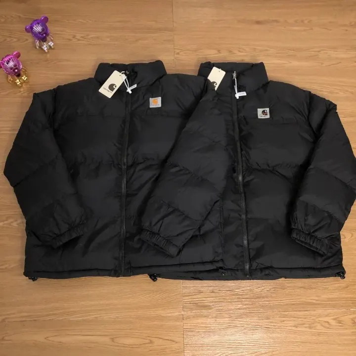 Carhartt Black Puffer Down Jacket with Stand Collar