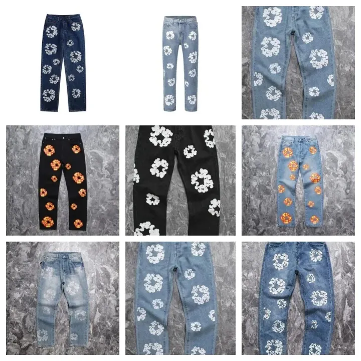 Denim Tears Cotton Wreath Denim Jeans in Dark Blue Wash