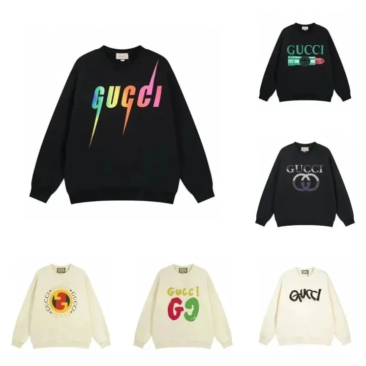 Gucci Logo-Grafik-Sweatshirt mit Rundhalsausschnitt in Schwarz und Creme