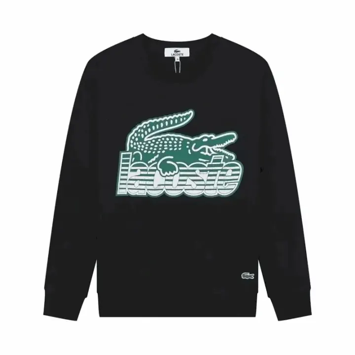 Lacoste Black Graphic Crewneck Sweatshirt