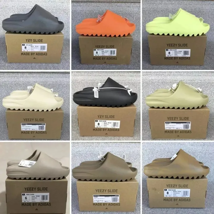 Adidas Yeezy Foam Slides in Black and Neutral Colorways