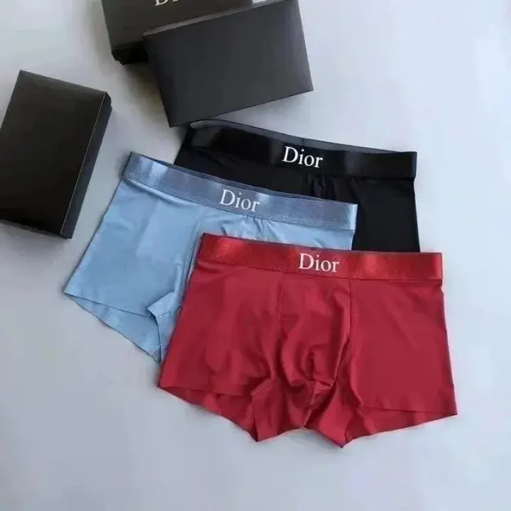 Dior Boxer Briefs Set in Black, Light Blue and Red