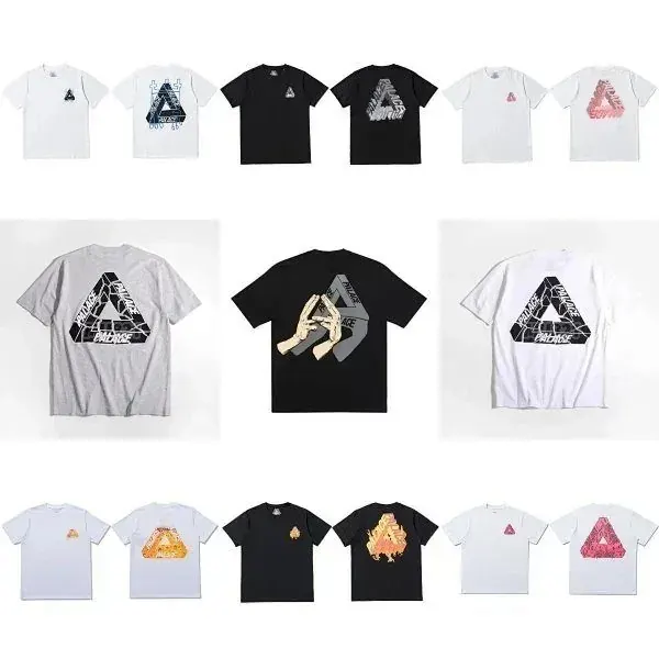 Palace Graphic Print Short Sleeve T-Shirt in White, Black & Gray
