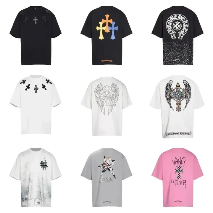 Chrome Hearts Kurzarm-T-Shirt mit Grafikprint in Schwarz, Weiß und Pink