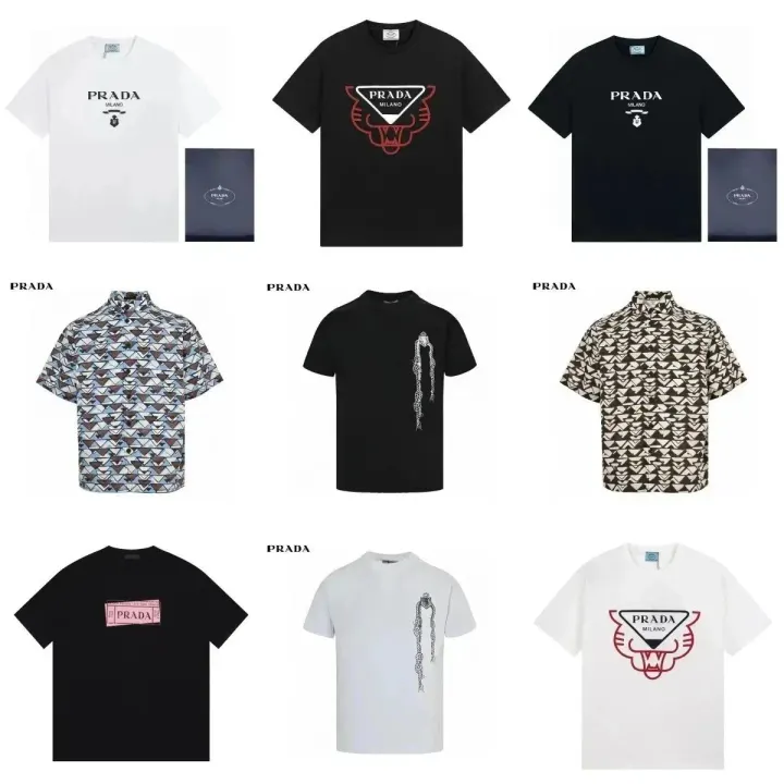 Prada Graphic T-Shirt in Black, White and Printed Styles