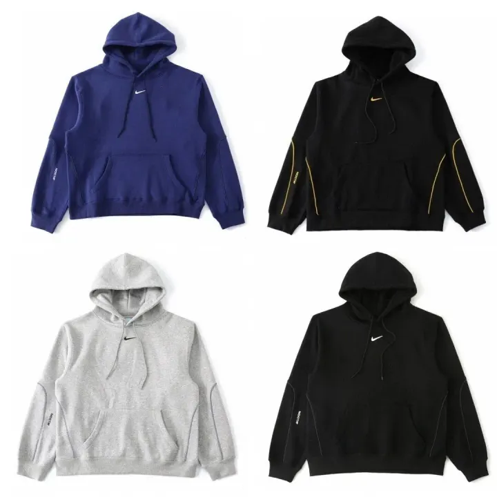 Nike Hooded Sweatshirt Matching Set in Black, Blue, and Gray