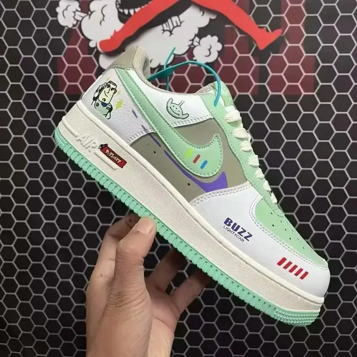 Nike Air Force 1 Mint Green Cartoon Detail Sneakers