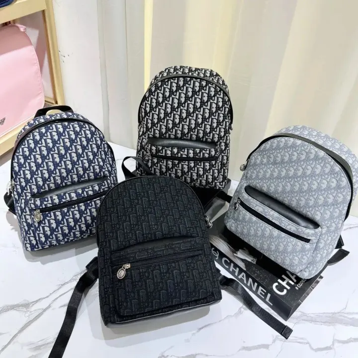 Chanel Monogram Print Backpack in Black