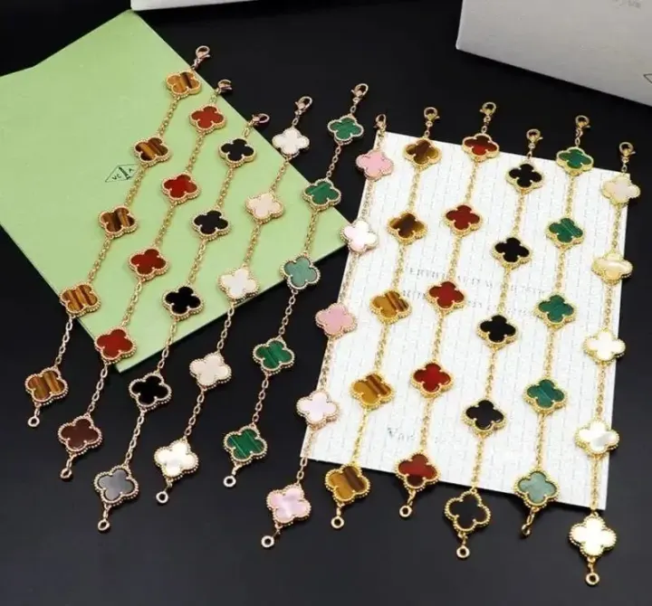 Van Cleef & Arpels Clover Motif Gold-Tone Bracelet