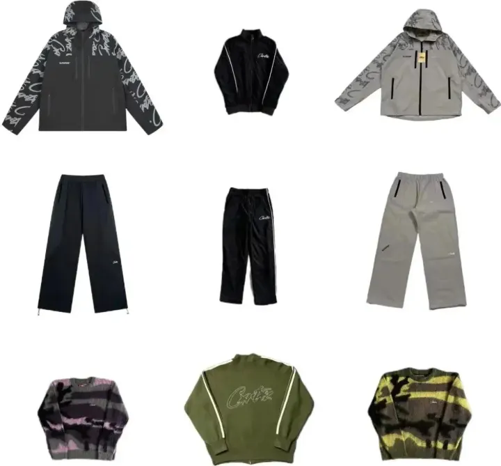 Corteiz Graphic Matching Set in Black, Grey & Olive