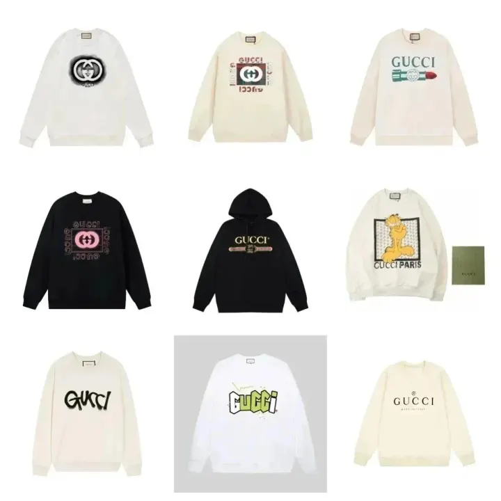 Gucci Graphic Crewneck-Sweatshirt in Creme, Weiß und Schwarz