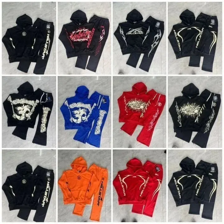 Hellstar Graphic Hoodie and Sweatpants Set in Multi-Color