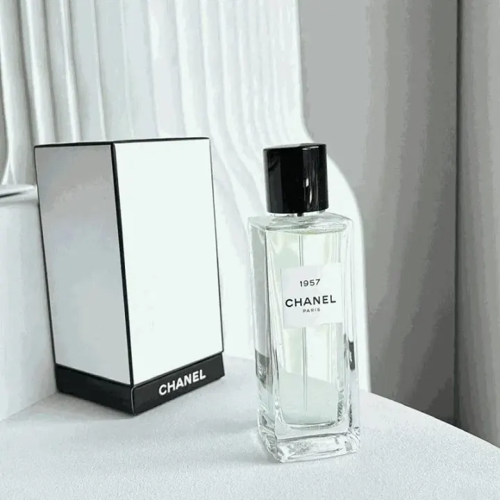 Chanel 1957 Clear Glass Perfume with Black Cap