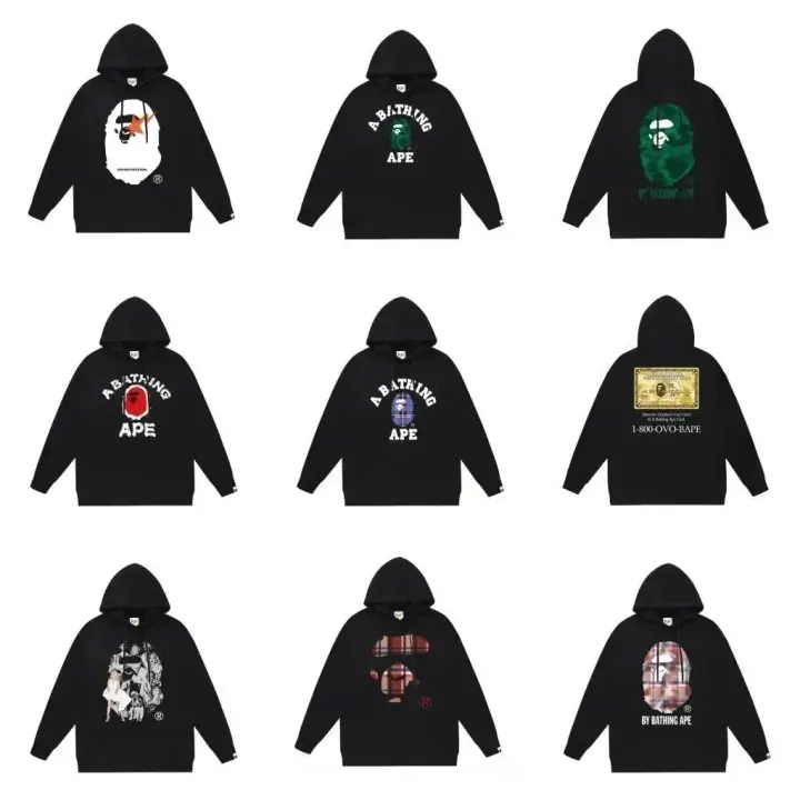 BAPE Schwarzer Grafik-Hoodie