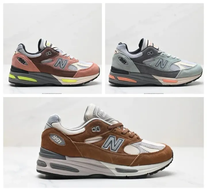 New Balance 991 Running Shoes in Brown and Grey Colorways