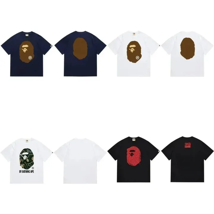 Camiseta BAPE Ape Head Graphic en azul marino, blanco y negro