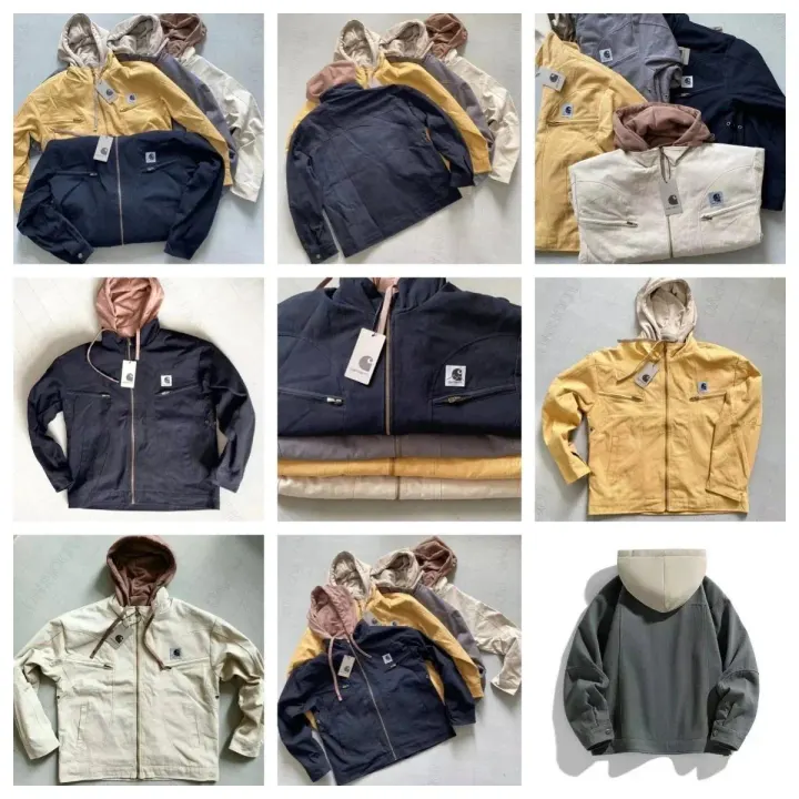 Carhartt werkjas met capuchon in tweekleurige uitvoeringen