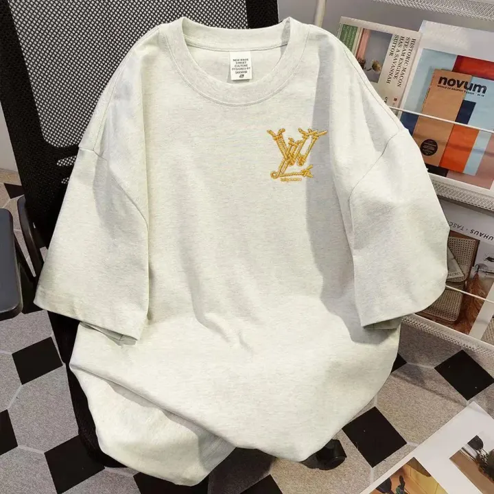 Louis Vuitton Cream Embroidered Logo Short Sleeve T-Shirt