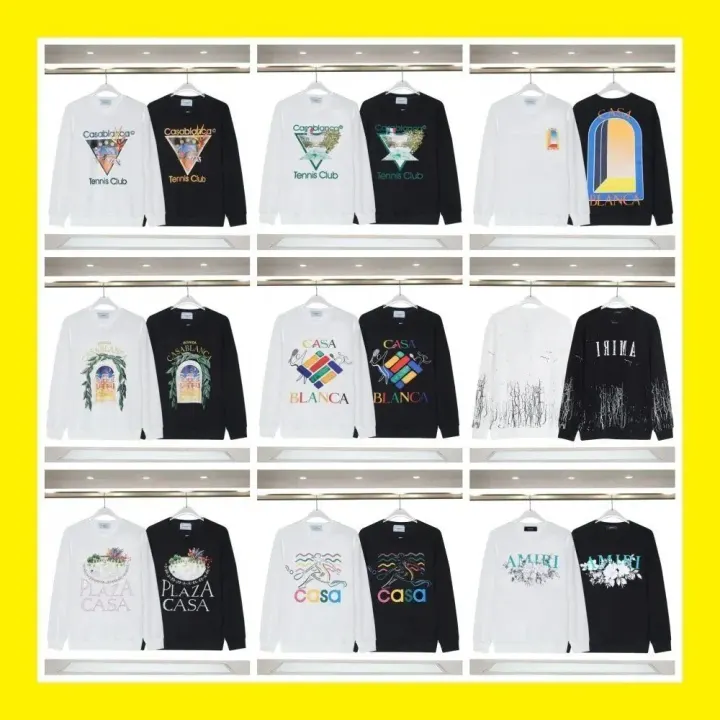 Amiri White and Black Logo Crewneck Sweatshirt