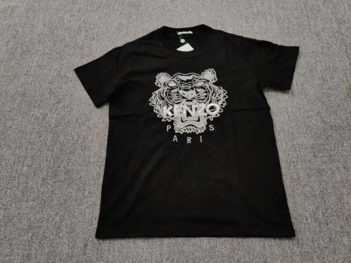 Kenzo Black Tiger Graphic Short Sleeve T-Shirt