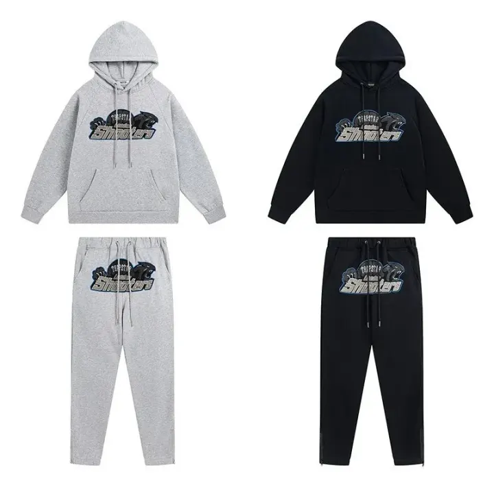 Trapstar Hooded Tracksuit Set in Grey and Black