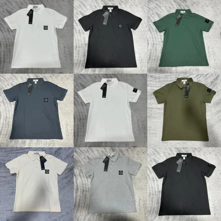 Stone Island Logo Patch Polo Shirt - Multi Color