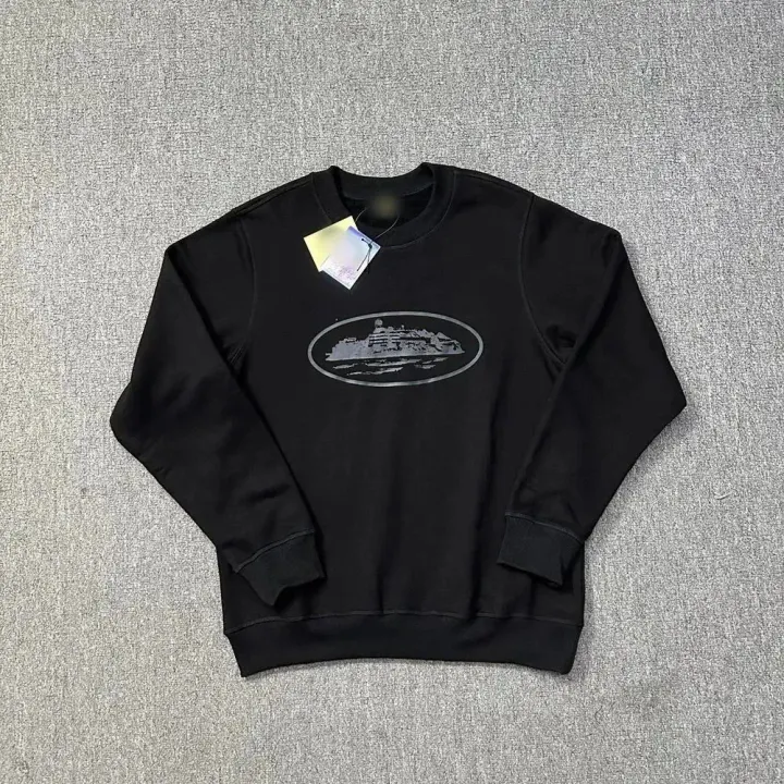 Corteiz Black Graphic Pullover Sweatshirt