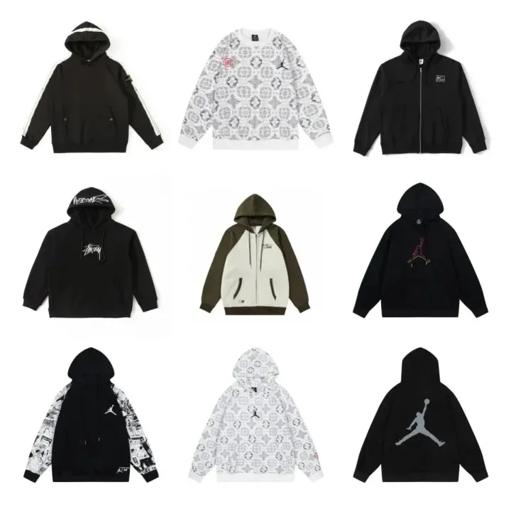 Jordan Graphic Hoodie Collection in Black, White and Olive