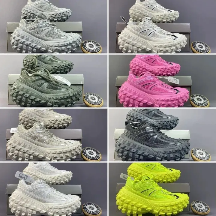 Moncler Trailgrip Sneakers in Grey and Neon Colorways