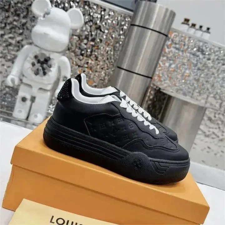Louis Vuitton Black Platform Monogram Sneakers